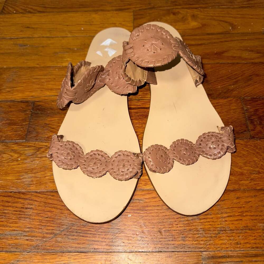 Jack Rogers Lauren Sandals Size 9M Cognac Leather